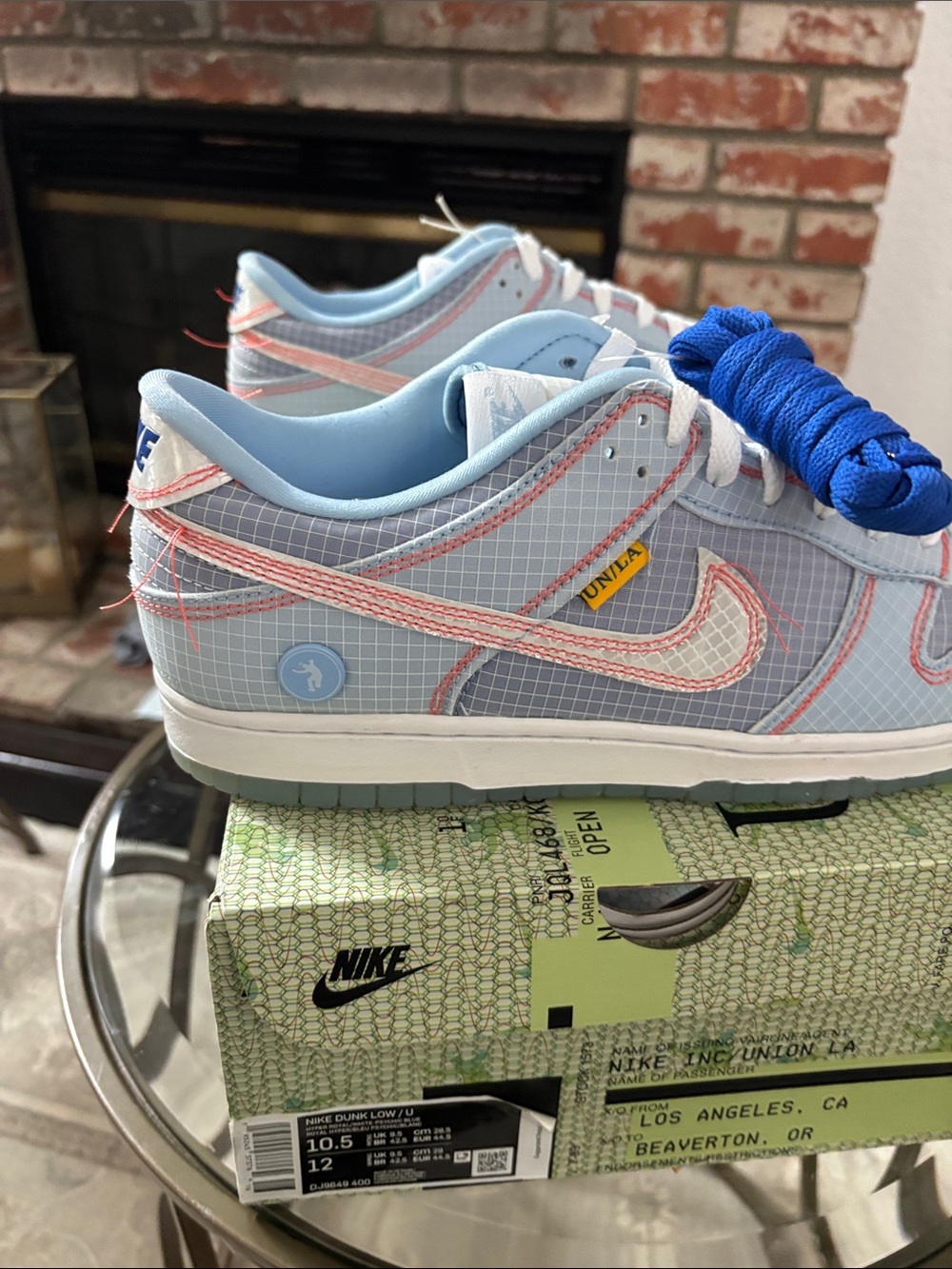 Nike Dunk Low Union Passport Pack Argon DJ9649-400 Men’s 10.5 / Women’s 12 New - Picture 3 of 9